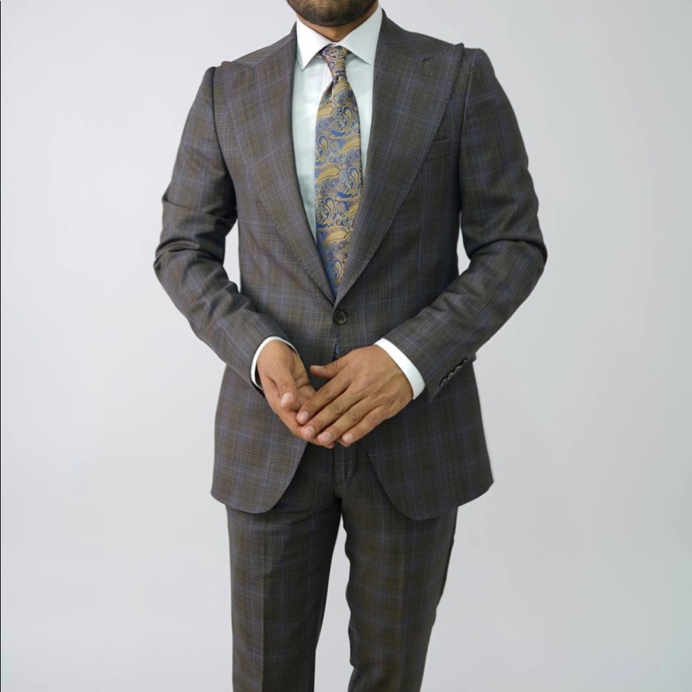 Mens 2 piece wide lapel suit